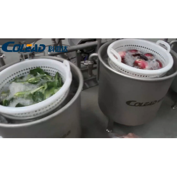 Máquina de lavar frutas manuais com cesta